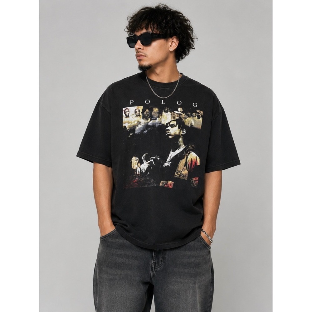 Polo G Rap Graphic T-Shirt Mens XL Black Short Sleeve Streetwear Hip Hop Tee